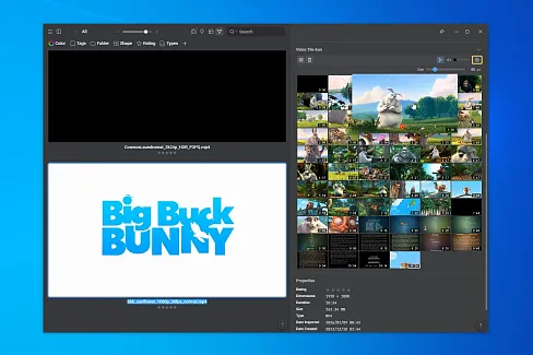 Display video thumbnails in a tile grid for quick content overview.