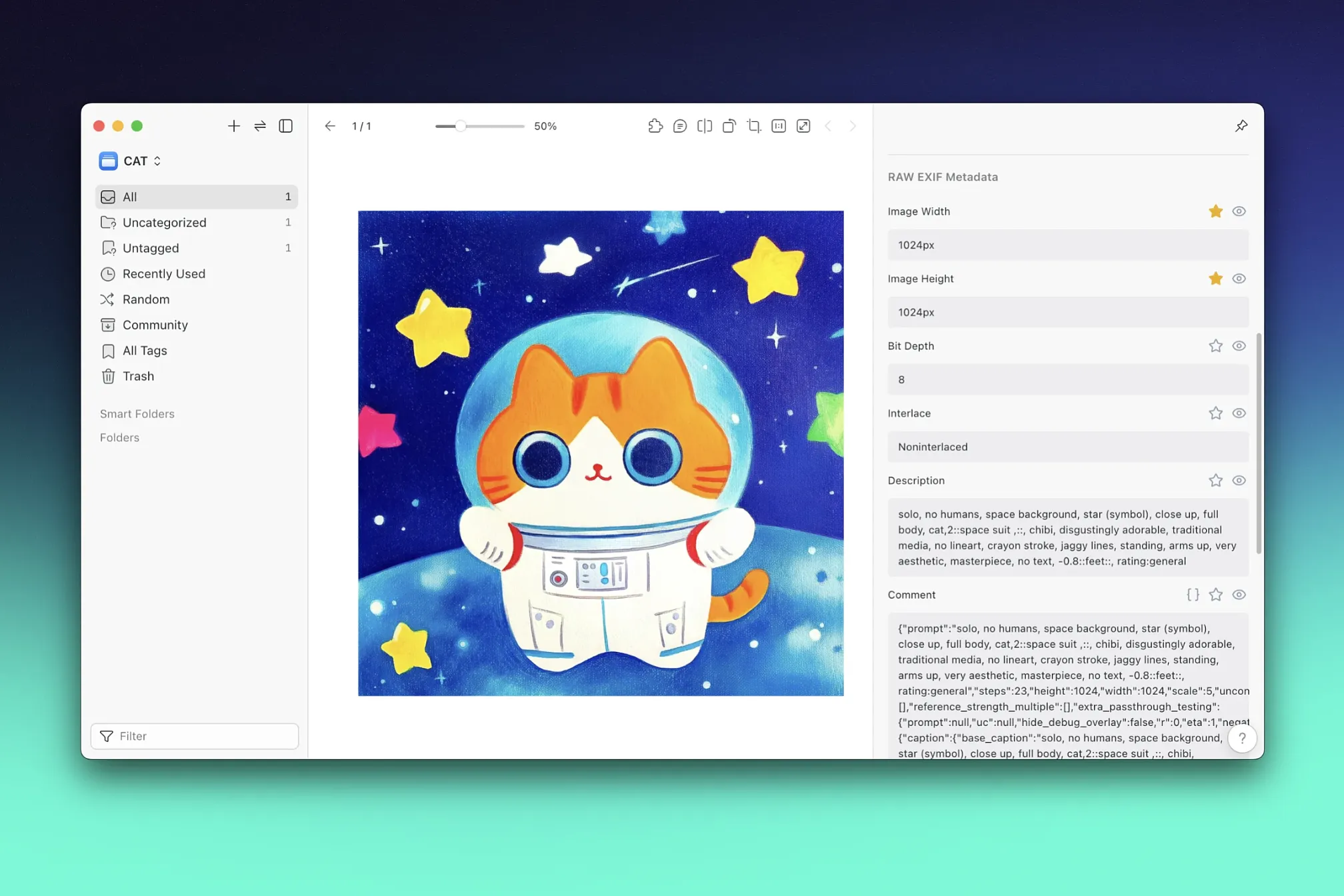 Quickly View Image EXIF in the Inspector.