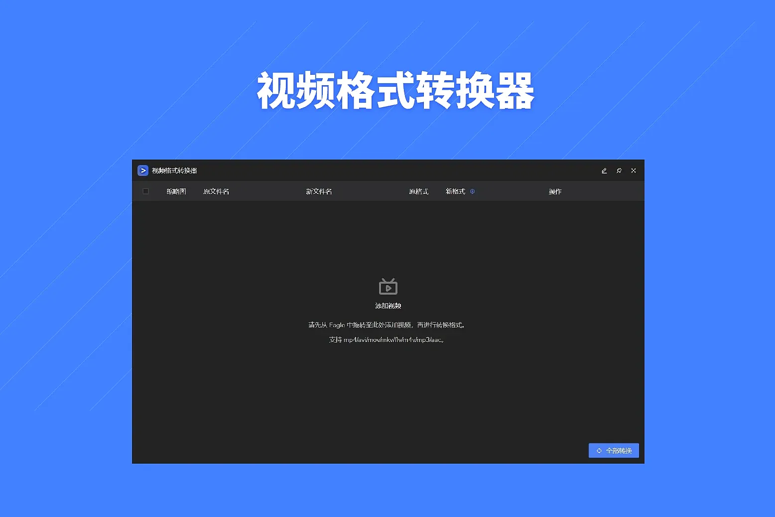 拖拽视频文件或选中右键打开插件，选择需要转换格式，点击转换功能完成视频格式转换
