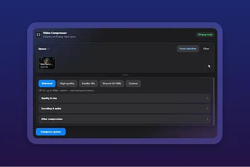Compress videos directly in Eagle.