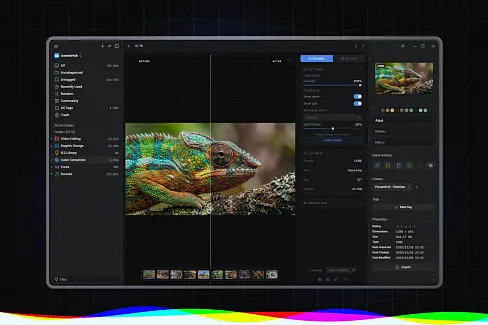 Transform your color grading workflow with instant LUT file visualization. Browse .cube and .3dl files directly in your Eagle library.