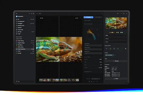 Transform your color grading workflow with instant LUT file visualization. Browse .cube and .3dl files directly in your Eagle library.