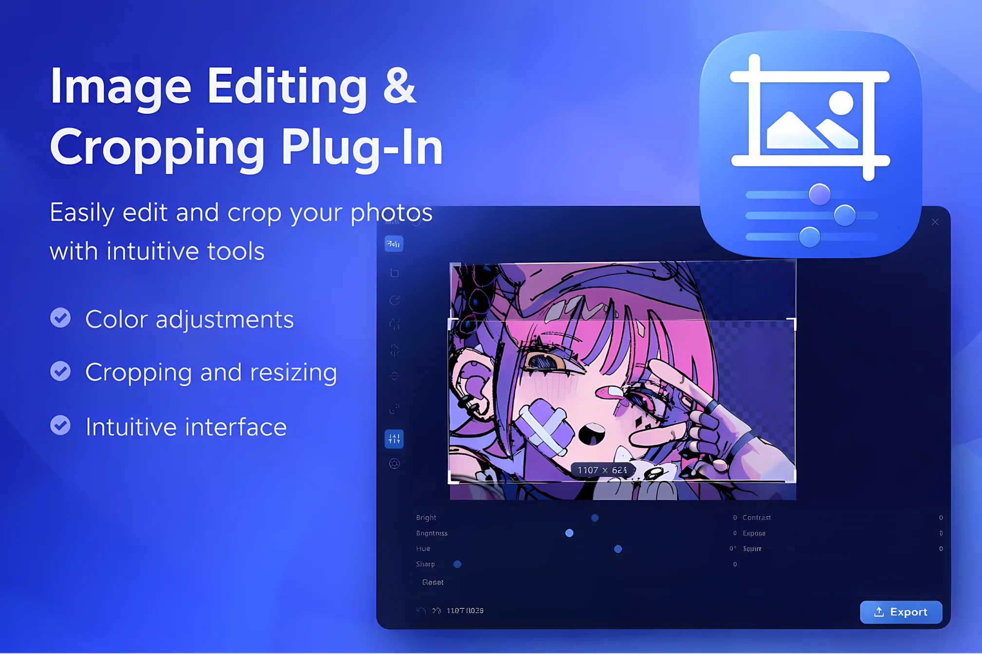 Edit images directly within Eagle. Crop, resize, rotate, flip, and export without leaving your library.