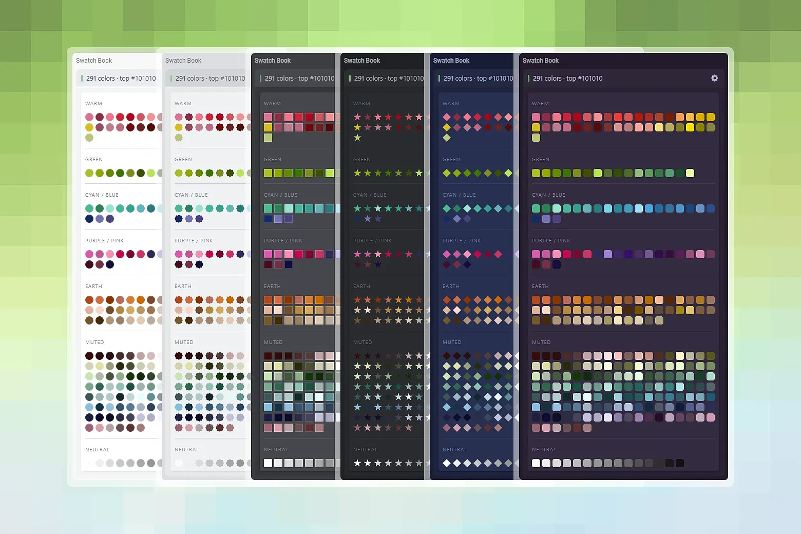 Swatch Book scans library images, extracts full color palettes, and displays them directly in Eagle's inspector panel with a persistent local cache.