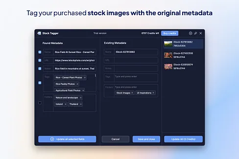 Stock Tagger - Meta data tagger for your purchased stock images