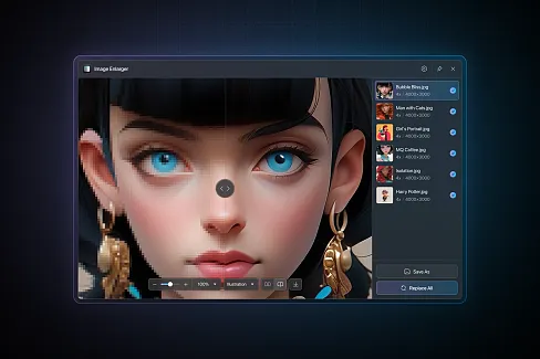 Enhance blurry images and increase resolution with AI.