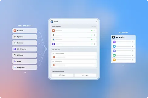 A unified AI model configuration hub with support for all major AI models