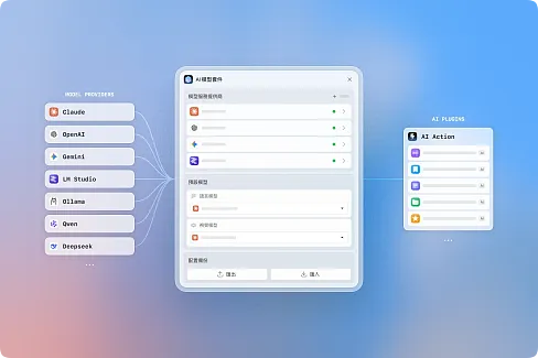 統一的 AI 模型配置中心，支援各大主流 AI 模型