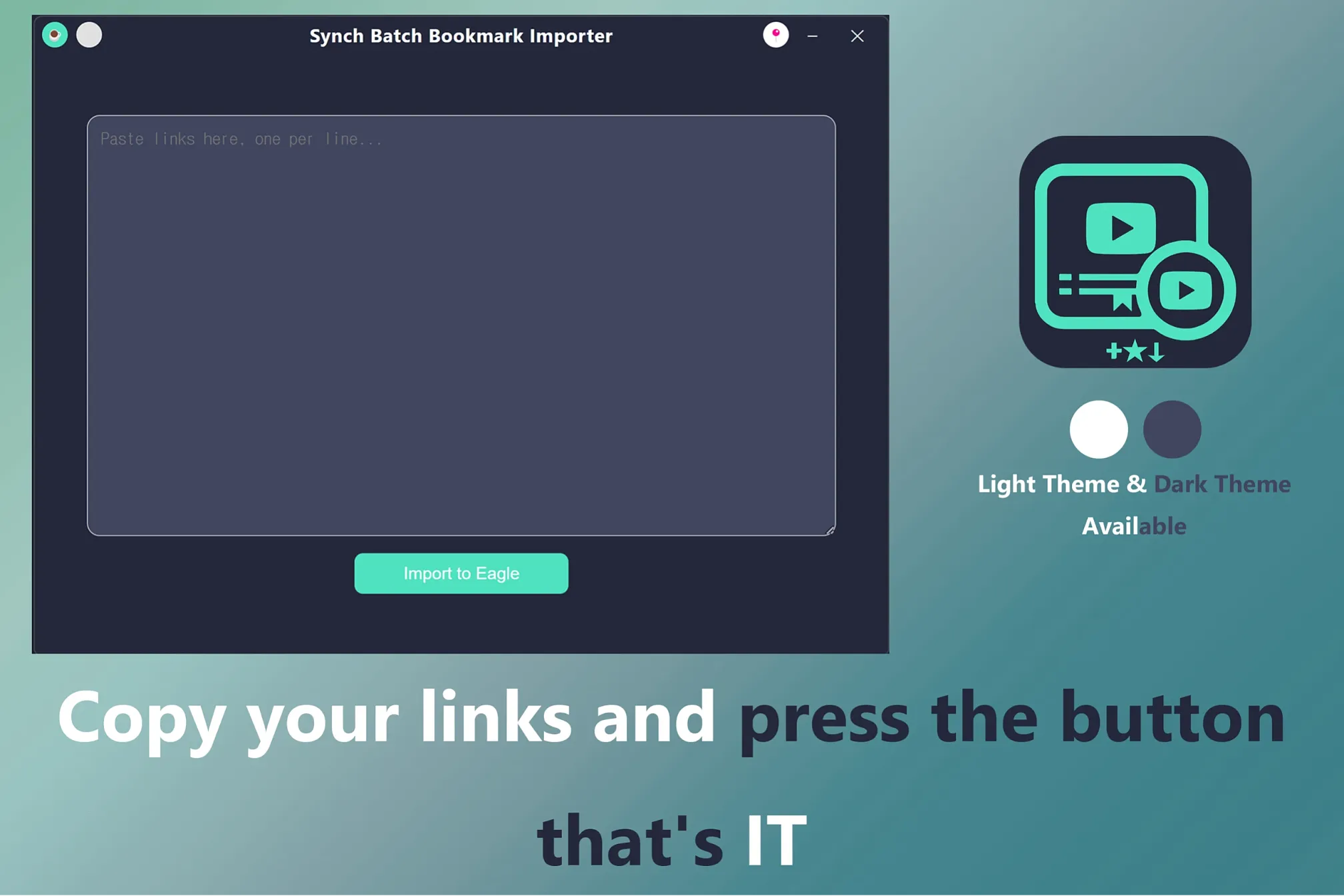 An intuitive, concise, and easy-to-use extension for saving multiple links and bookmarks to Eagle