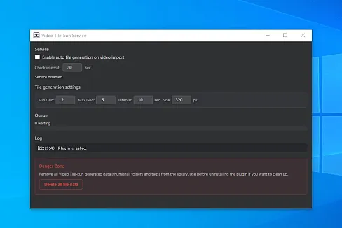 Background service: auto-generate video tiles when videos are imported. Uses Video Tile-kun inspector settings and outputs compatible with Video Tile-kun.
