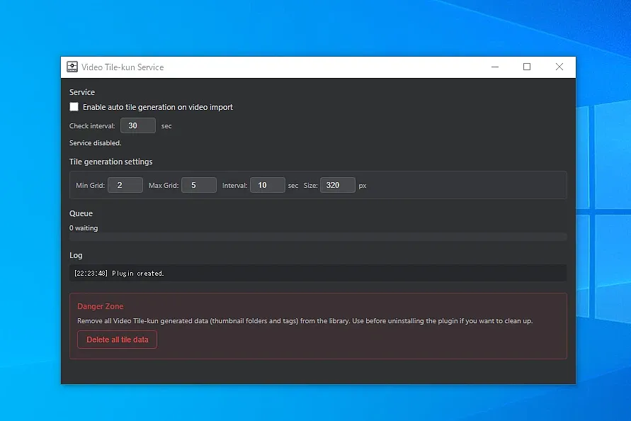 Background service: auto-generate video tiles when videos are imported. Uses Video Tile-kun inspector settings and outputs compatible with Video Tile-kun.