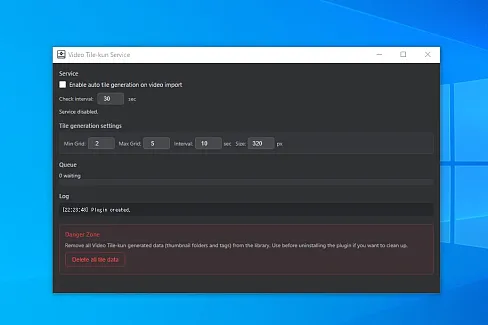 Background service: auto-generate video tiles when videos are imported. Uses Video Tile-kun inspector settings and outputs compatible with Video Tile-kun.