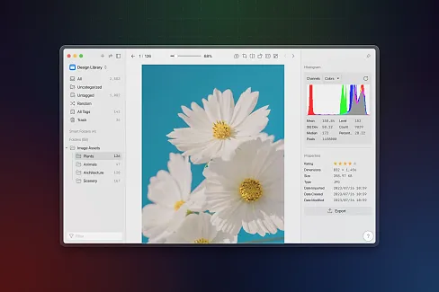 Quickly View Image Histograms in the Inspector.