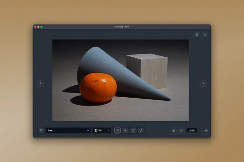 A focused drawing practice timer for Eagle: load selected images and run free or scheduled pose sessions.