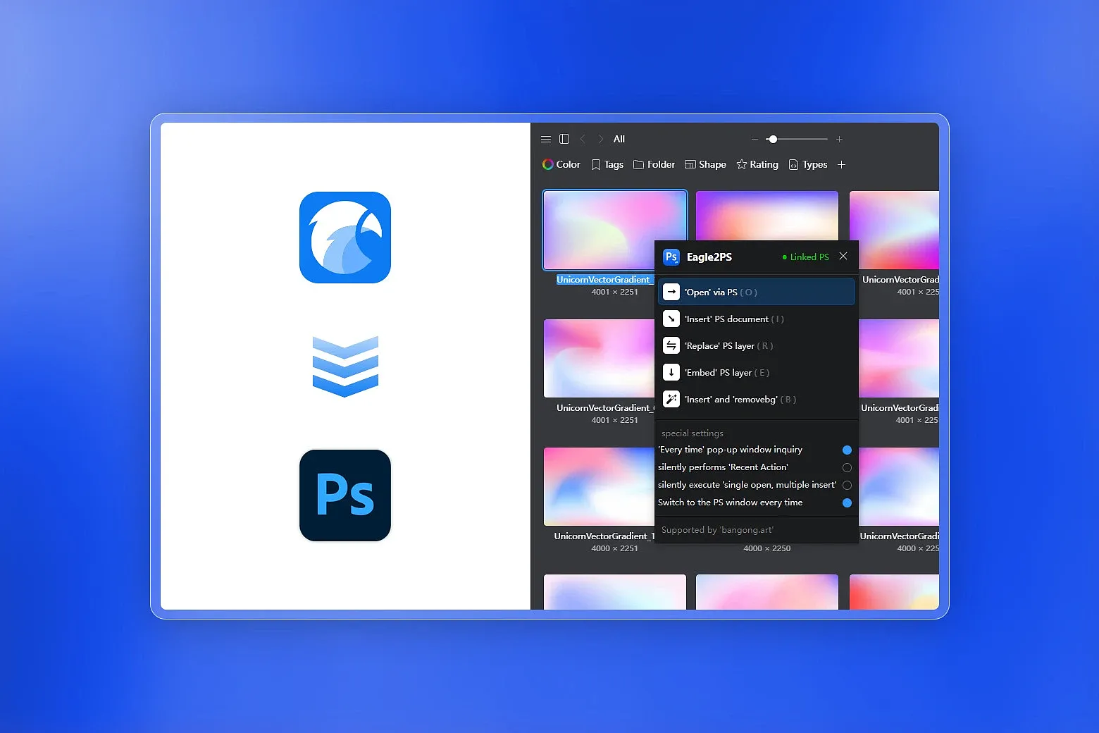 Quickly open selected files through PS