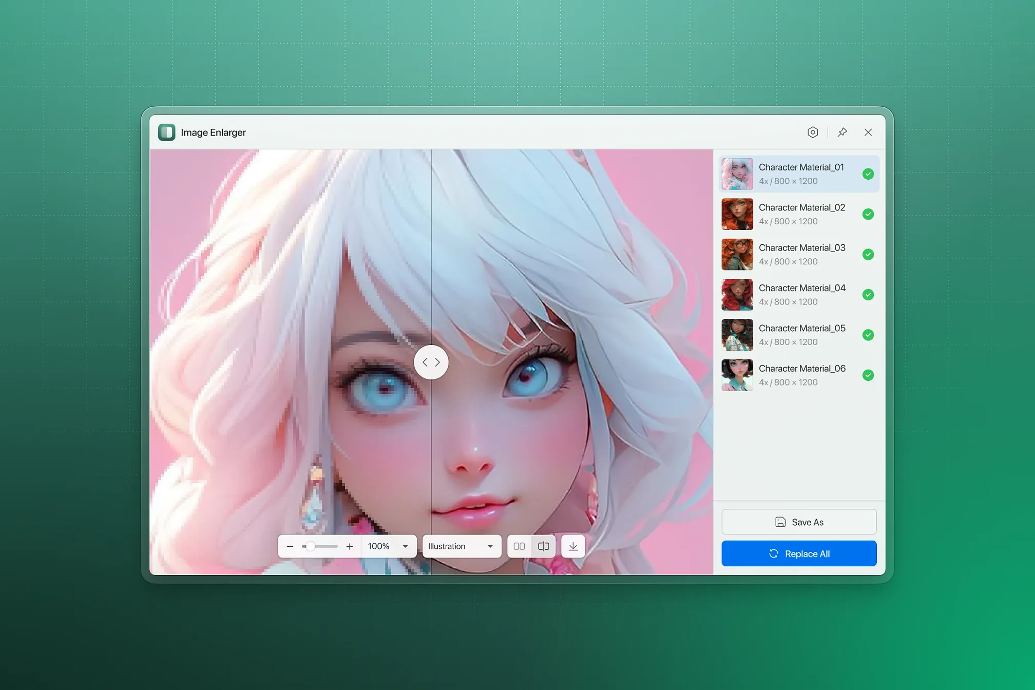 Enhance blurry images and increase resolution with AI.