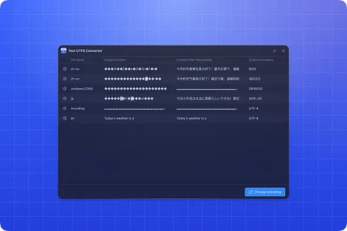 One-click repair of garbled txt files, quickly changing the encoding to utf-8.